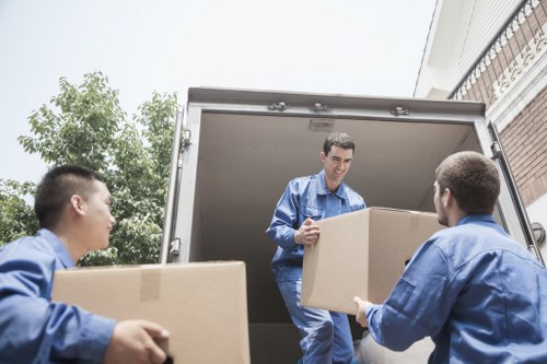 Office removals team preparing a move in Belgravia