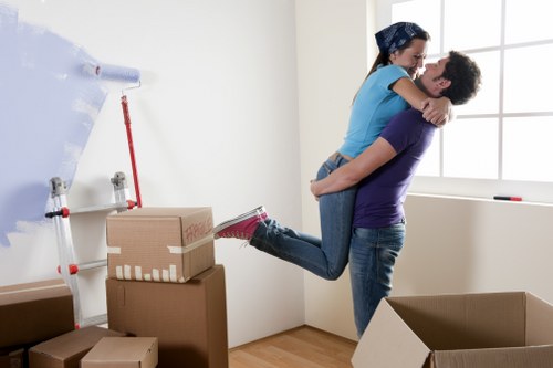 Professional moving team handling items carefully