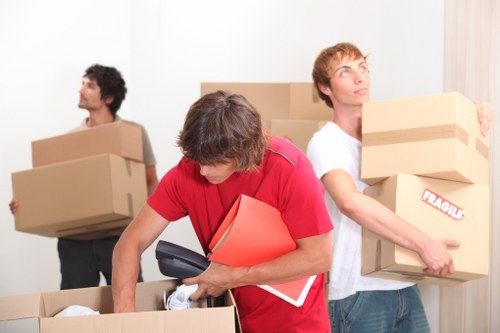 Packed household items ready for transport during a Belgravia relocation