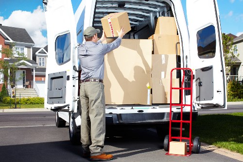 Large removal van parked near elegant Belgravia properties