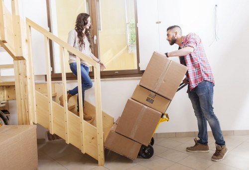 Protective wrapping used during piano moving in Belgravia